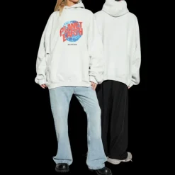 Sweat-shirt à capuche BALENCIAGA Hoodie coton blanc Planet Earth