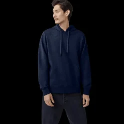 Sweat-shirt à capuche CANADA GOOSE Huron coton bleu marine