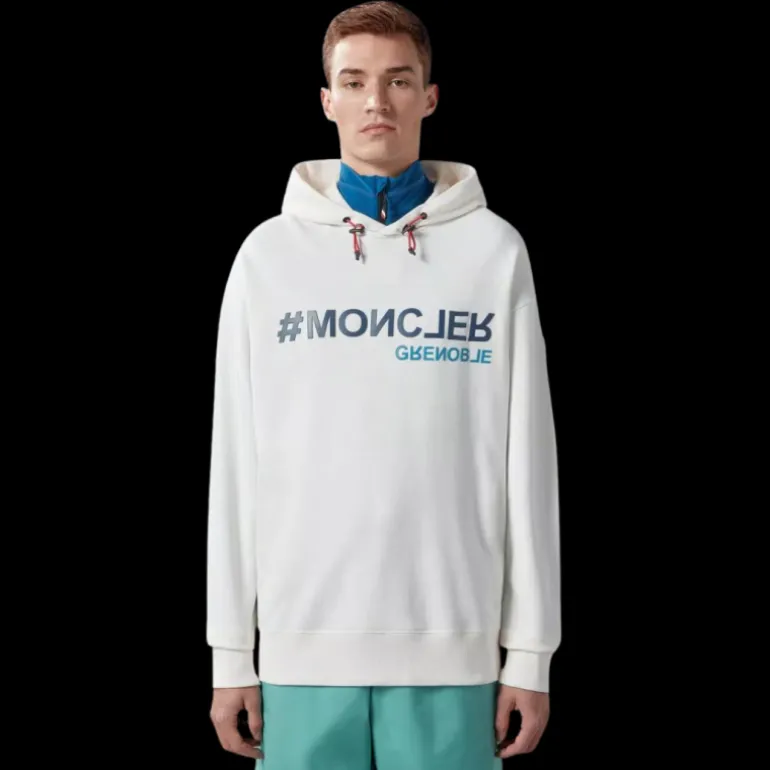 Sweat-shirt à capuche coton blanc Moncler Grenoble