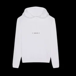 Sweat-shirt à capuche Hoodie coton blanc logo saint laurent rive gauche