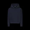 Sweat-shirt à capuche Hoodie bleu marine broderie Saint Laurent
