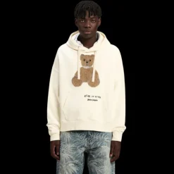 Sweat-shirt à capuche PALM ANGELS coton écru Bear in Mind