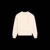 Sweatshirt AMI Paris col rond coton bio molleton épais écru patch cœur maille