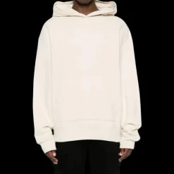 Sweat-shirt AMIRI capuche hoodie coton beige broderie logo ton sur ton