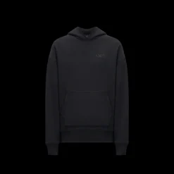 Sweat-shirt capuche AMIRI hoodie coton noir broderie logo ton sur ton