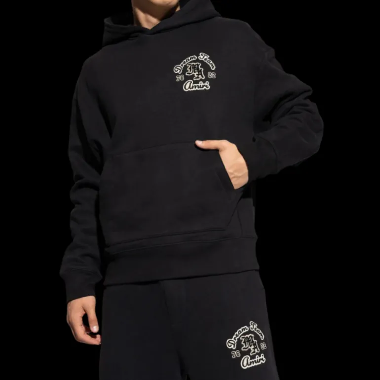Sweat-shirt capuche AMIRI Dreamteam hoodie coton noir