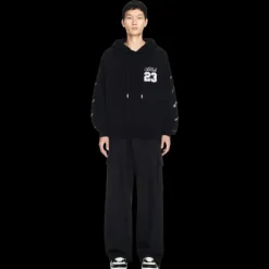 Sweat-shirt capuche OFF WHITE coton noir V.Abloh 23 blanc
