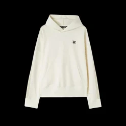 Sweat-shirt capuche PALM ANGELS coton écru broderie Monogramme PA poitrine