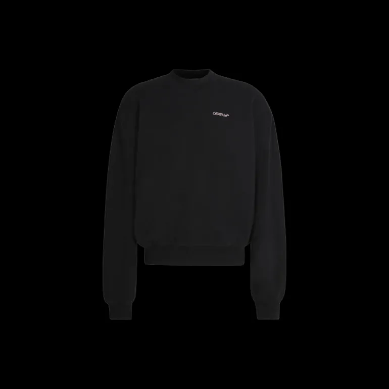 Sweat-shirt OFF WHITE Arrow col rond coton noir dos croix rose