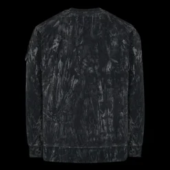 Sweat-shirt ST-95 col rond SS OS Plaster coton noir marbré