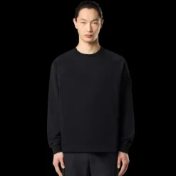 Sweat-shirt STONE ISLAND col rond Ghost coton noir badge ton sur ton