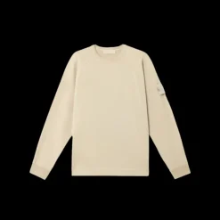 Sweat-shirt STONE ISLAND col rond Ghost coton beige badge ton sur ton