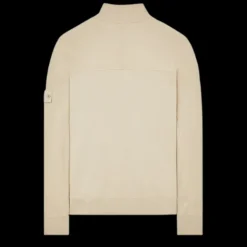 Sweat-shirt STONE ISLAND GHOST PIECE col montant pression coton beige