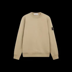 Sweat-shirt STONE ISLAND ras-du-cou coton molletonné côtelé beige