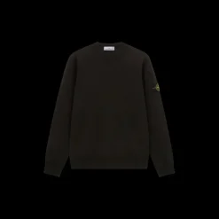 Sweat-shirt STONE ISLAND ras-du-cou coton côtelé noir