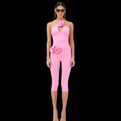 Top dos nu MAGDA BUTRYM lacet jersey rose fleur