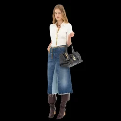 Top Polo CHLOE manche courte coton écru bouton nacre poches