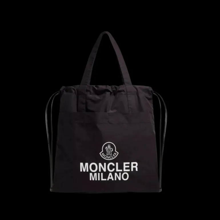 Tote bag MONCLER Sac cabas nylon noir Moncler Grenoble blanc