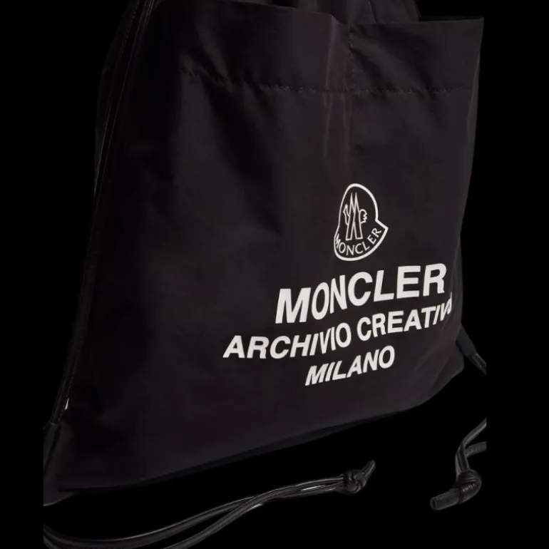 Tote bag MONCLER Sac cabas nylon noir Moncler Grenoble blanc
