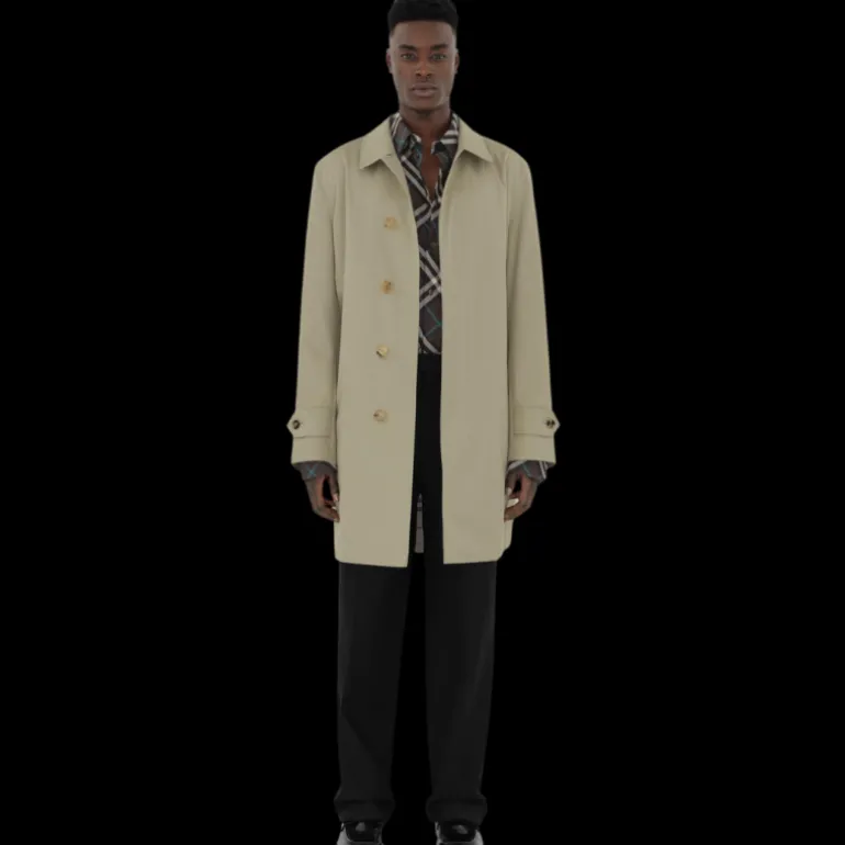 Trench imperméable BURBERRY gabardine coton beige check gris beige