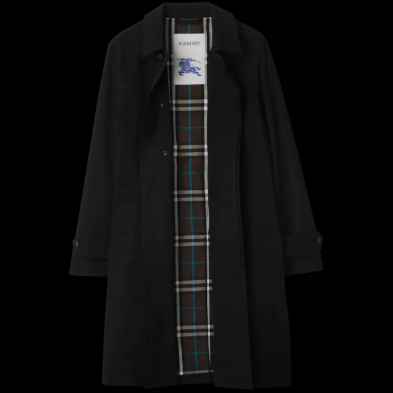 Trench imperméable BURBERRY gabardine coton noir check kaki