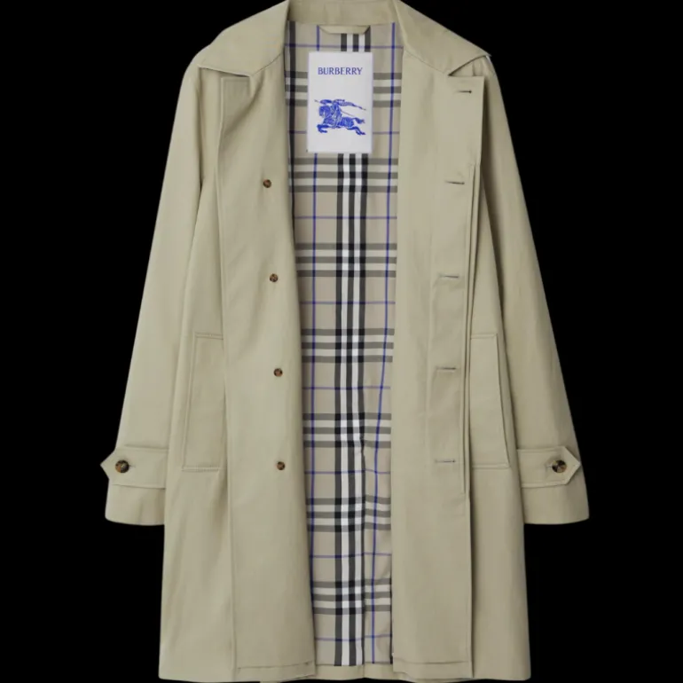 Trench imperméable BURBERRY gabardine coton beige check gris beige