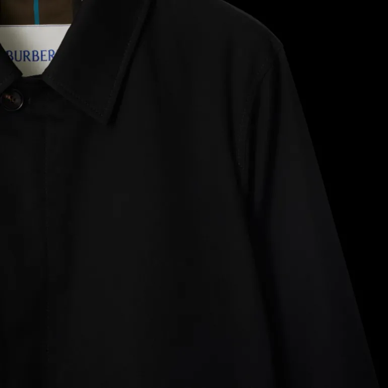 Trench imperméable BURBERRY gabardine coton noir check kaki