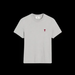 T-shirt Ami de Coeur jersey coton bio gris bleu coeur rouge