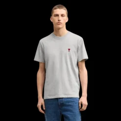 T-shirt Ami de Coeur jersey coton bio gris bleu coeur rouge