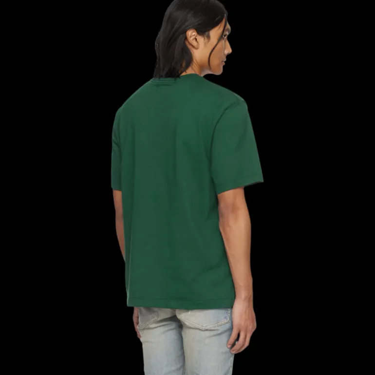 T-shirt AMIRI col rond jersey coton vert logo écru