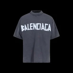 T-Shirt BALENCIAGA Tape Type Fit Medium jersey vintage noir délavé