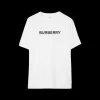 T-shirt BURBERRY Harriston en coton blanc à logo noir