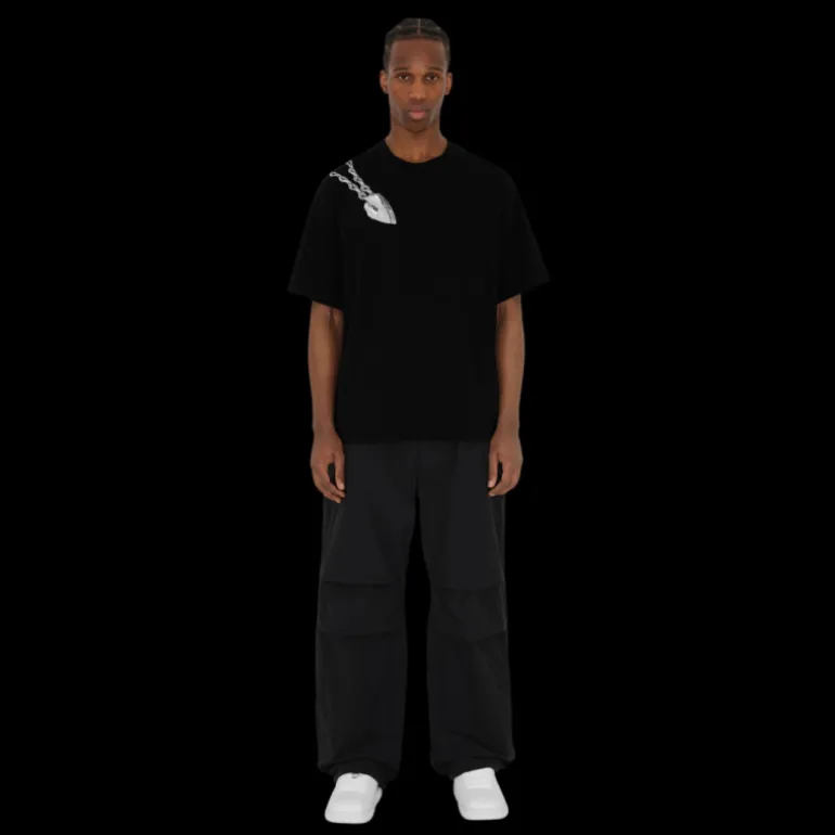 T-shirt BURBERRY jersey coton noir imprimé bijoux accessoires