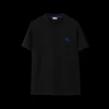 T-shirt BURBERRY manche courte coton noir broderie cavalier bleu poitrine