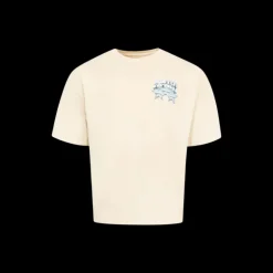 T-shirt col rond AMIRI Championship coton beige imprimé étoiles