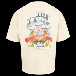 T-shirt col rond AMIRI Championship coton beige imprimé étoiles