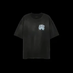 T-shirt col rond AMIRI Championship coton noir imprimé étoiles