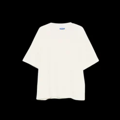T-shirt col rond OFF WHITE coton écru multi logo ton sur ton