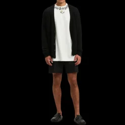 T-shirt col rond PALM ANGELS coton blanc logo flamme col noir