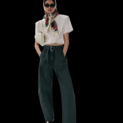 T-shirt court MAGDA BUTRYM noué en coton côtelé blanc