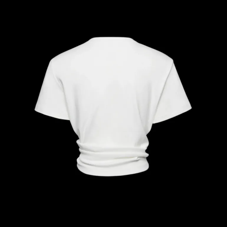 T-shirt court MAGDA BUTRYM noué en coton côtelé blanc