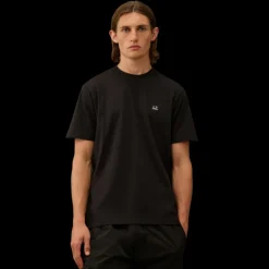 T-shirt CP COMPANY col rond coton noir Goggle Hood lunettes dos
