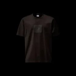 T-shirt CP COMPANY en jersey mercerisé noir gros logo Metropolis Series