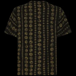 T-shirt DOLCE & GABBANA col rond coton noir imprimé pièces monnaie Or