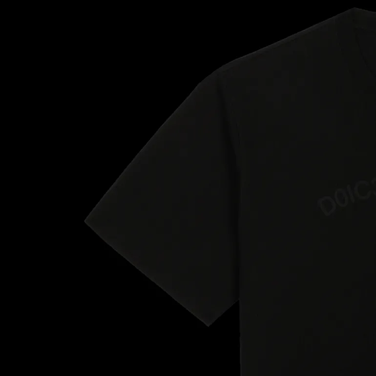 T-shirt DOLCE & GABBANA coton noir logo imprimé ton sur ton