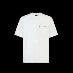 T-shirt FENDI coupe skateur coton blanc poche poitrine zippée Fendi O’Lock
