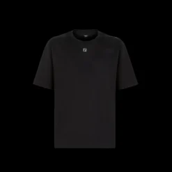 T-shirt FENDI oversize coton noir FF argent col