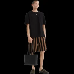 T-shirt FENDI oversize coton noir FF argent col