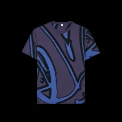 T-shirt jacquard BERLUTI coton scritto géant violet bleu noir