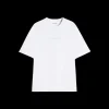 T-shirt LANVIN col rond coton blanc broderie petit logo écriture